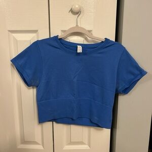 Blue Womens athletic Crop Top
